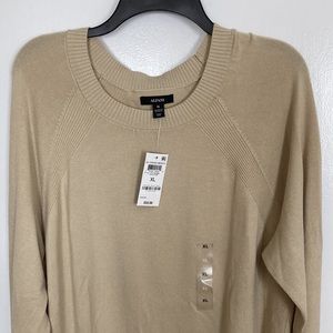 Alfani Men's Size XL Ribbed Raglan Sweater, Pale Khaki
